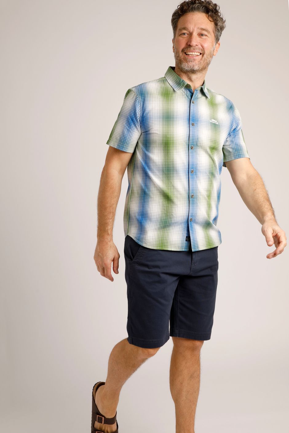 Judd Short Sleeve Check Shirt Blue Sapphire