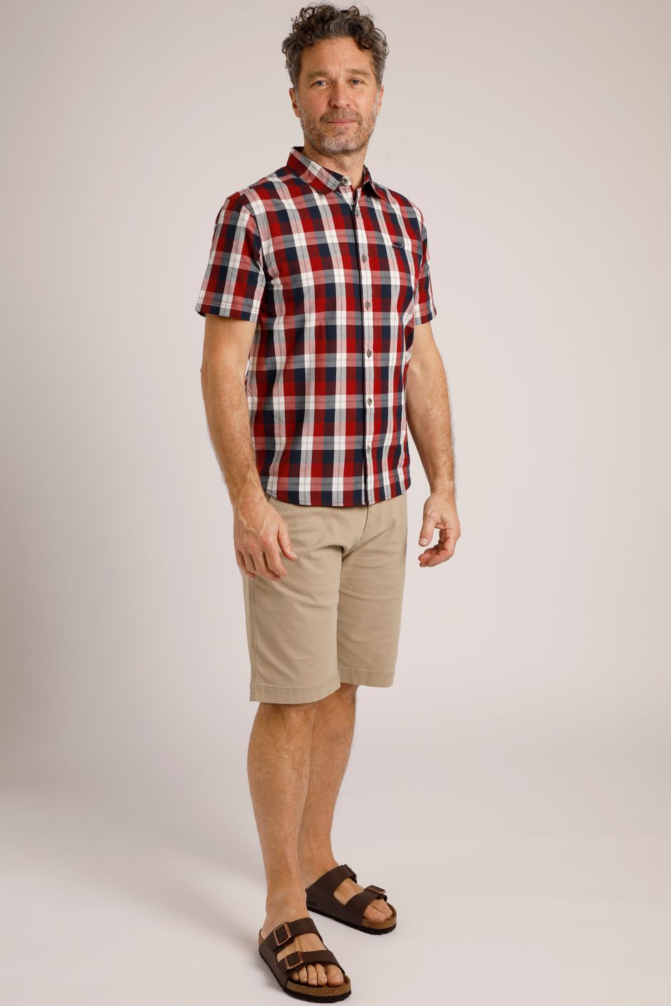 Judd Short Sleeve Check Shirt Garnet