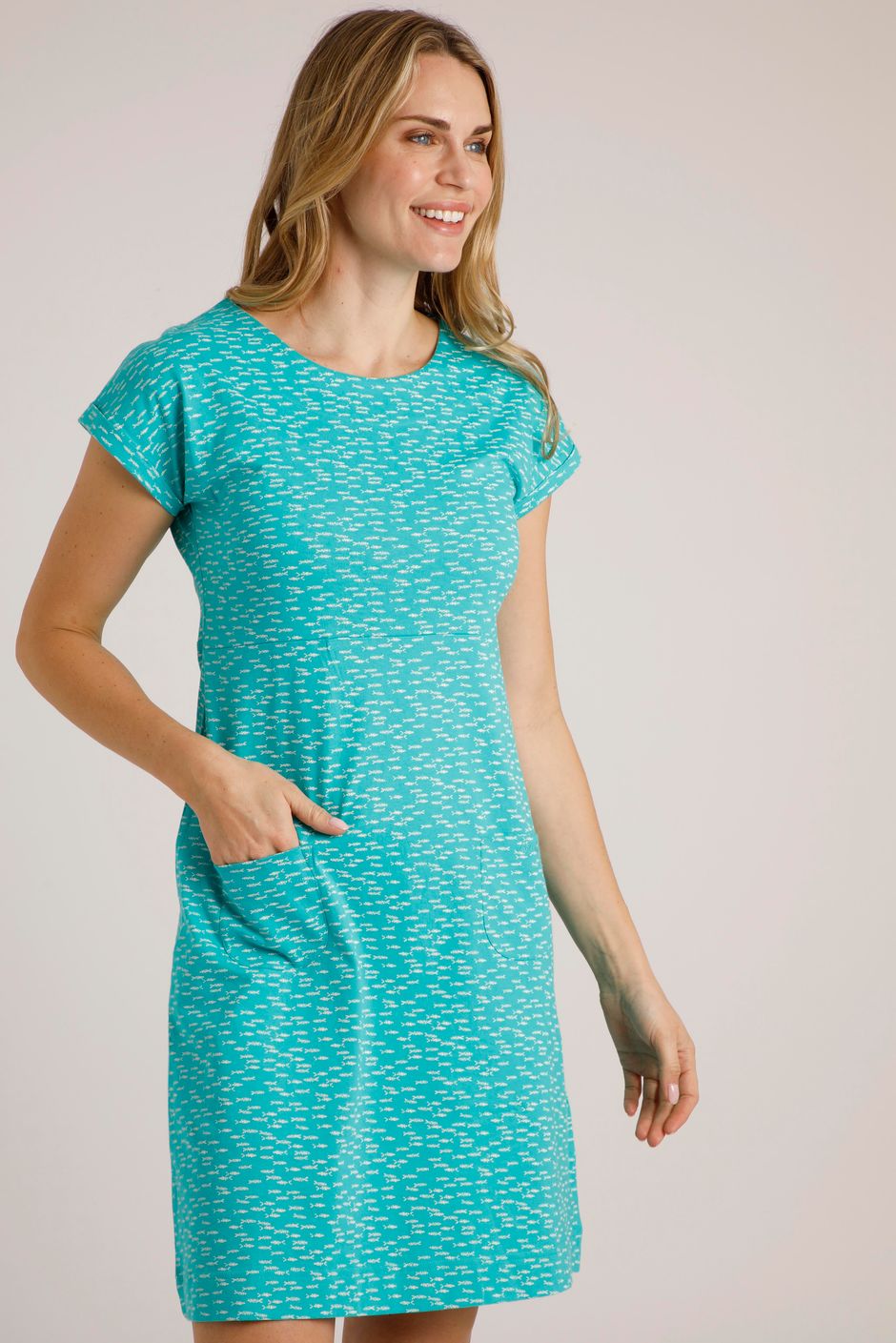 Tallahassee Organic Jersey Dress Lagoon Weird Fish