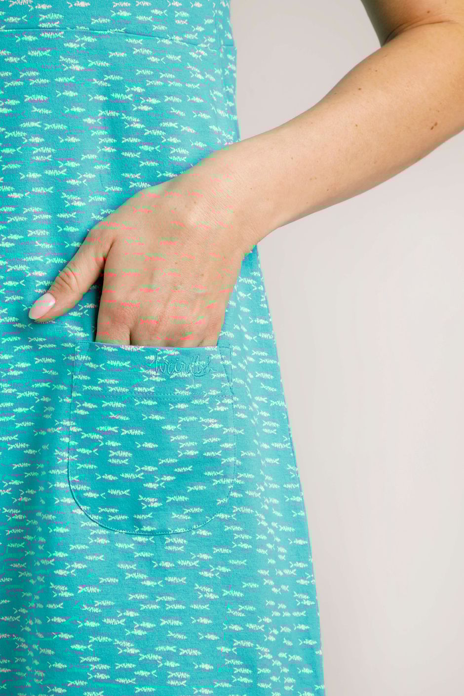 Tallahassee Organic Jersey Dress Lagoon Weird Fish