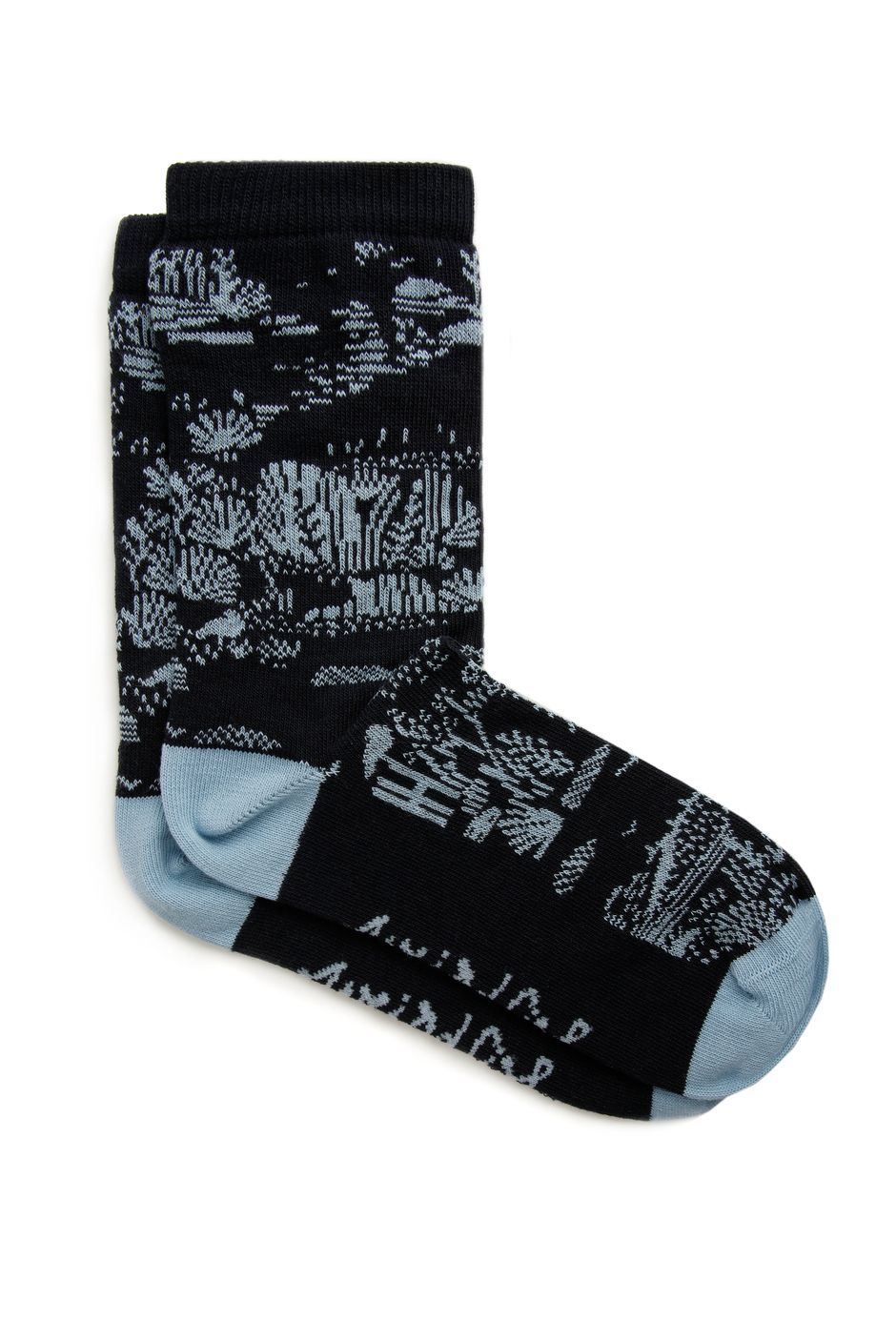 Ives Patterned Jacquard Socks Midnight