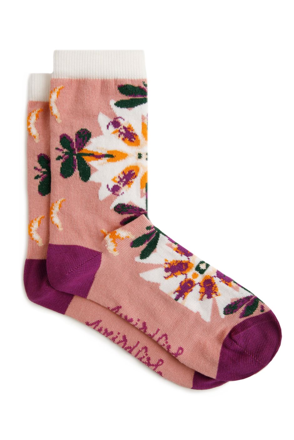 Ives Patterned Jacquard Socks Pale Pink