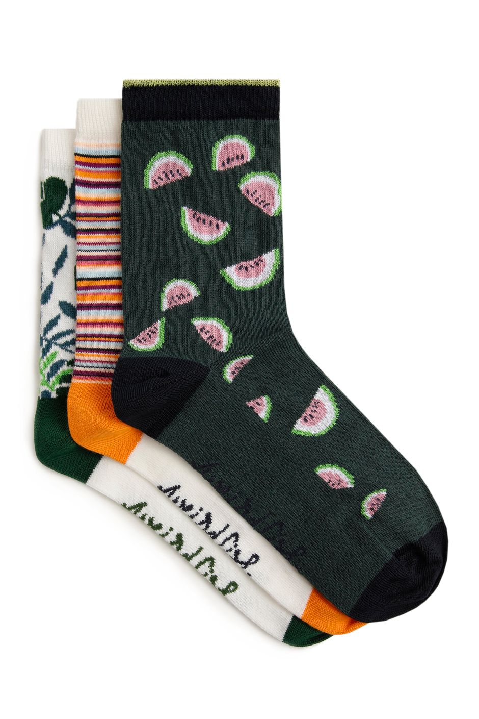 Parade Eco Patterned Socks 3 Pack Ivy
