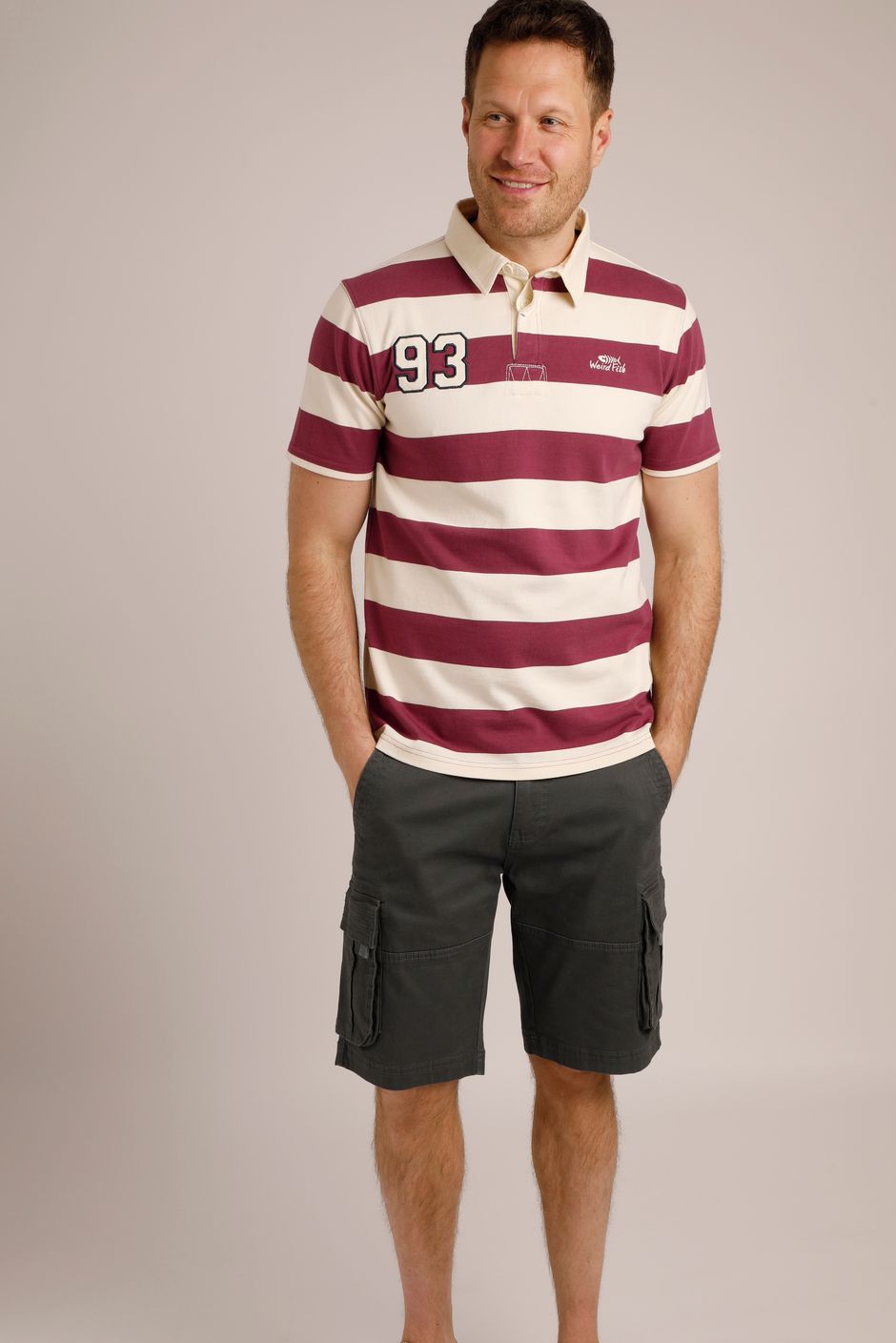 Ariey Organic Short Sleeve Stripe Rugby Shirt Crushed Berry