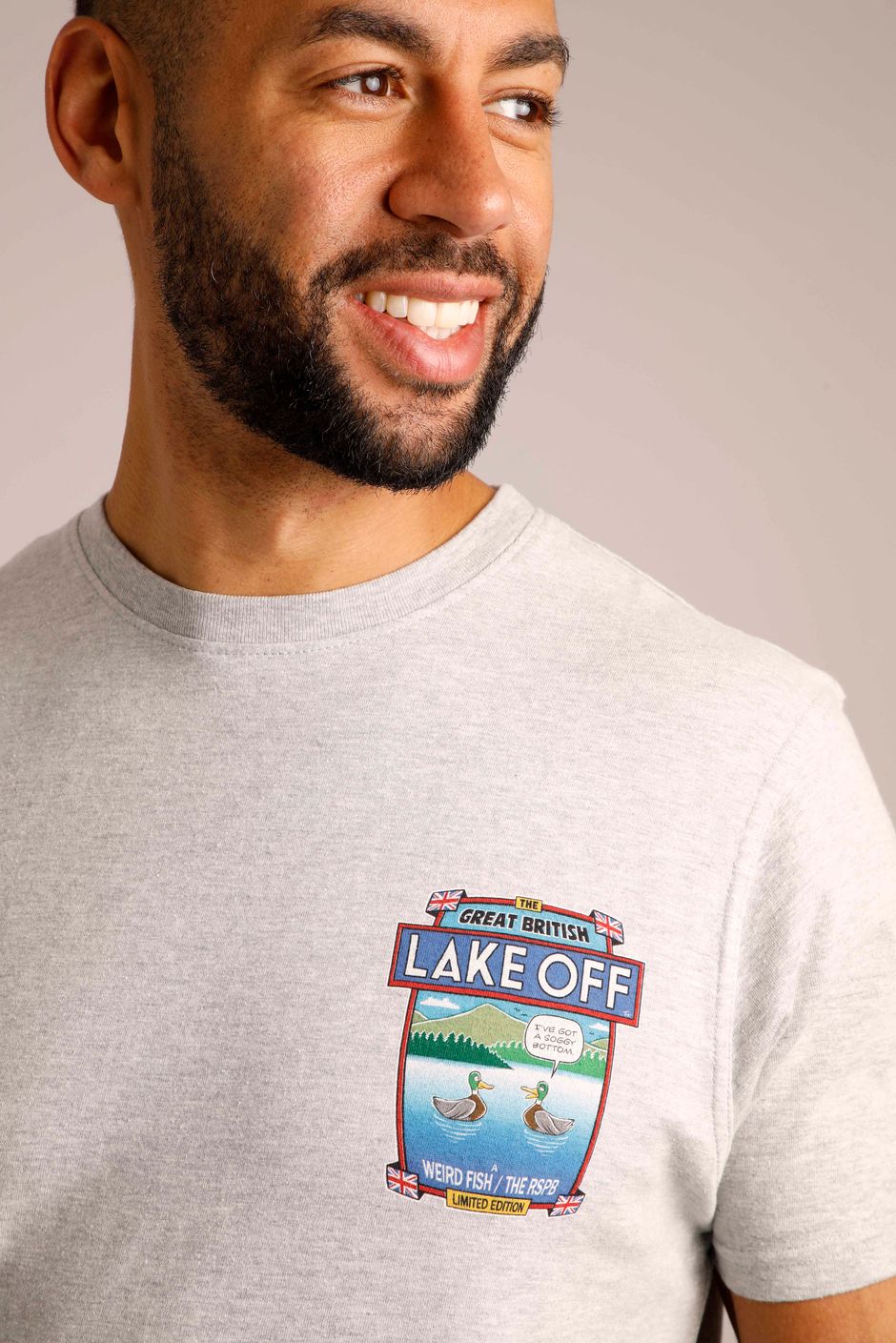 Lake Off Charity Artist T-Shirt RSPB Grey Marl