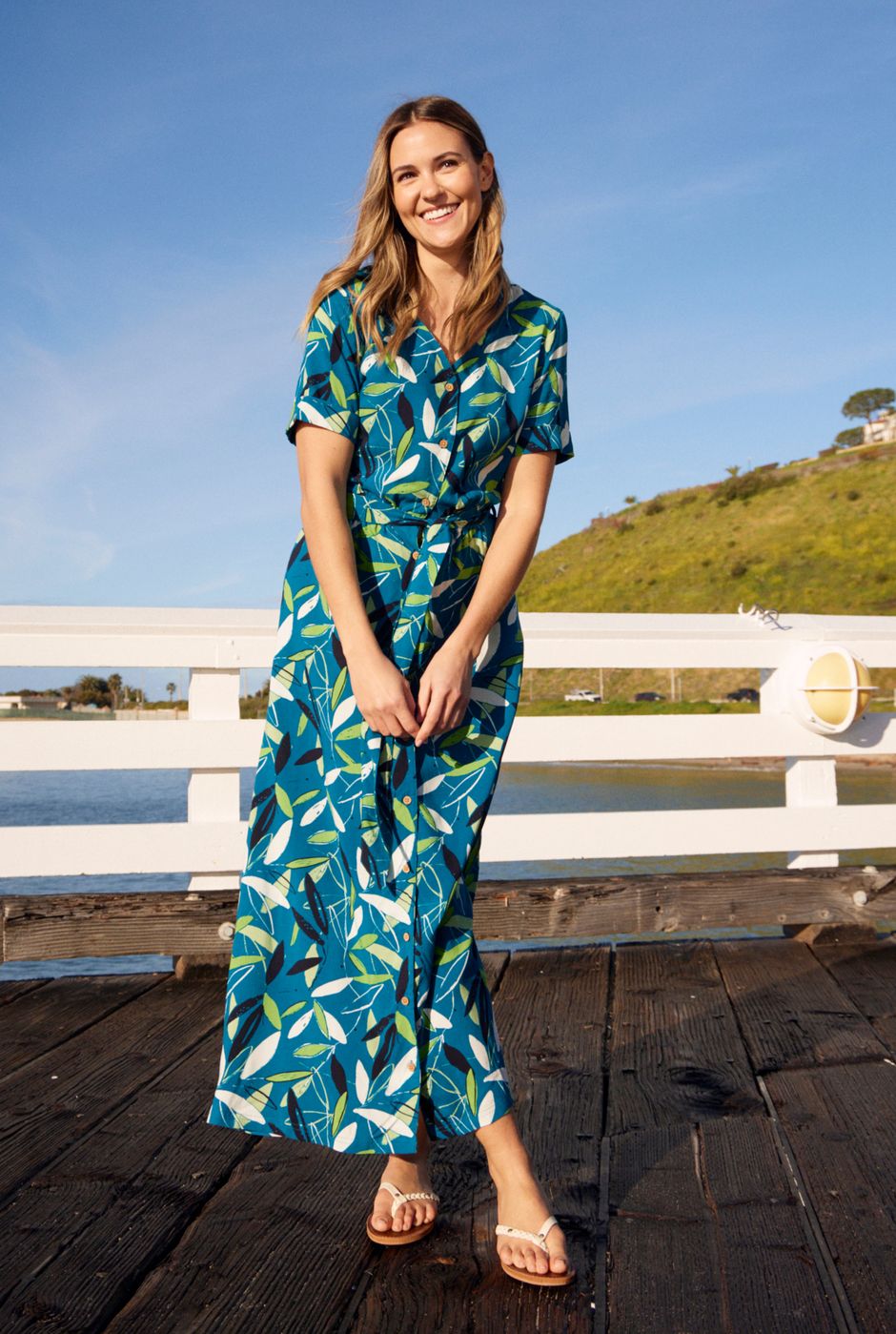 Islanna Lenzing EcoVero™ Midi Dress Deep Sea Blue