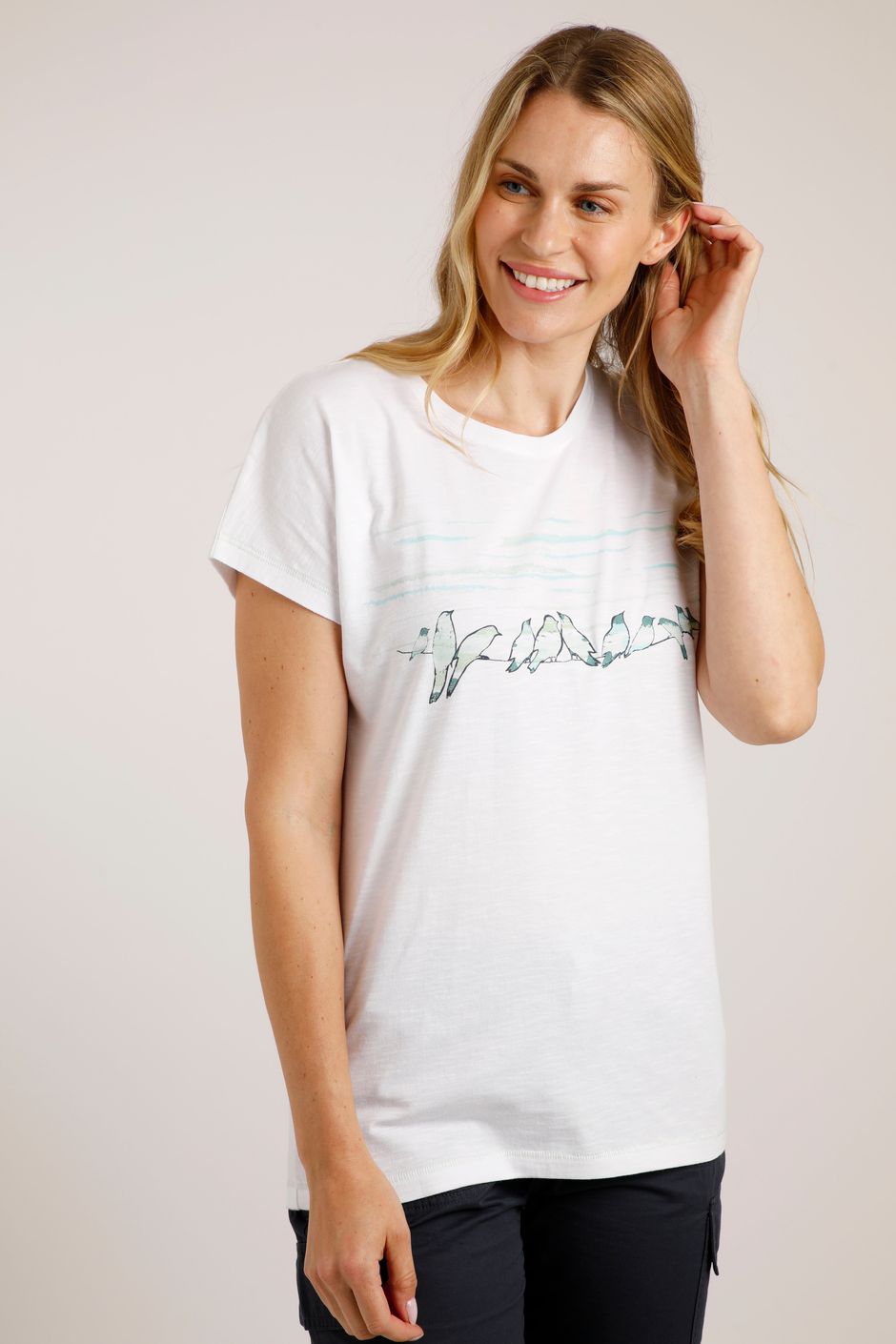 Birdie Organic Graphic T-Shirt White