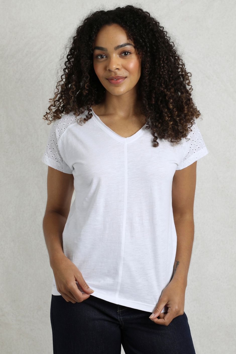 Pernille Organic Cotton Cutaway T-Shirt White