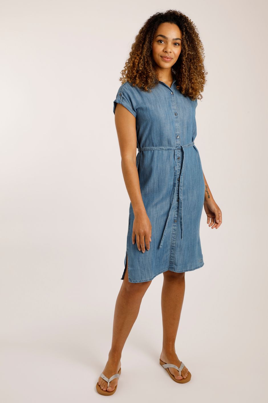 Adena Tencel™ Shirt Dress Denim Weird Fish