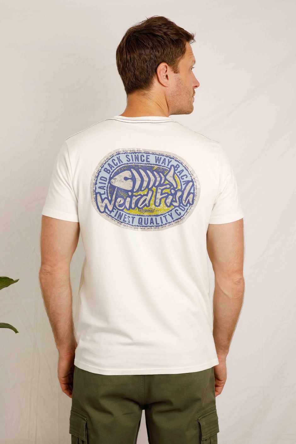 Laid Back Heritage Back Print Graphic T-Shirt Dusty White | Weird Fish