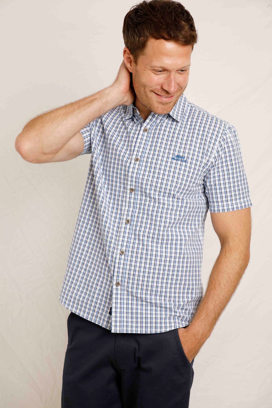 Judd Short Sleeve Check Shirt Cobalt Blue