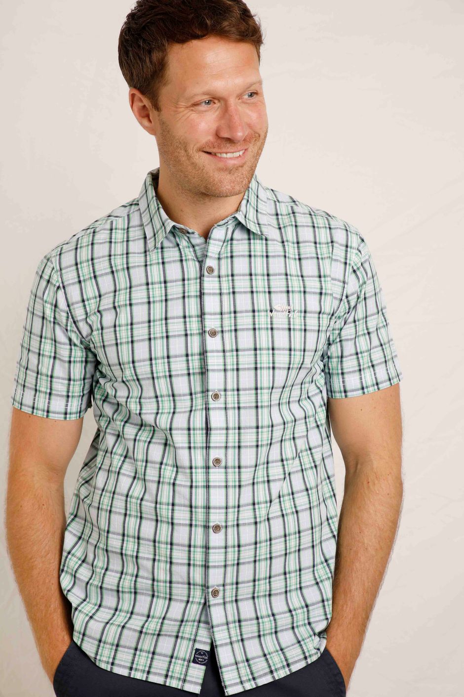 Judd Short Sleeve Check Shirt Kiwi