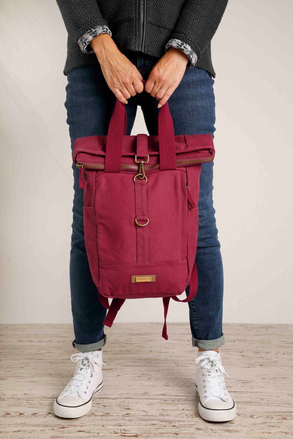 Pottern Washed Canvas Backpack Mulberry