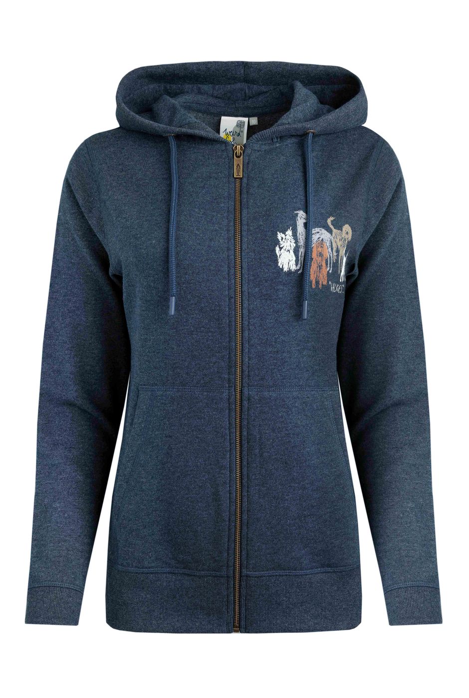 Franchises Dog Print Eco Graphic Full Zip Hoodie Navy | Weird Fish