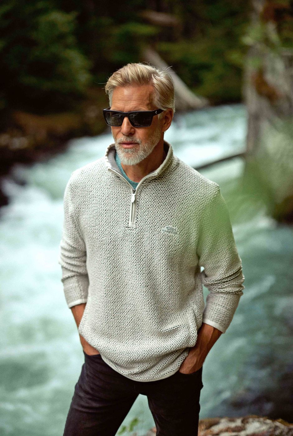 Stern 1/4 Zip Eco Macaroni Ecru
